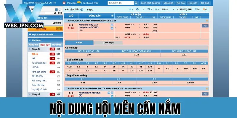 Kèo Tài Xỉu 2 3/4 W88